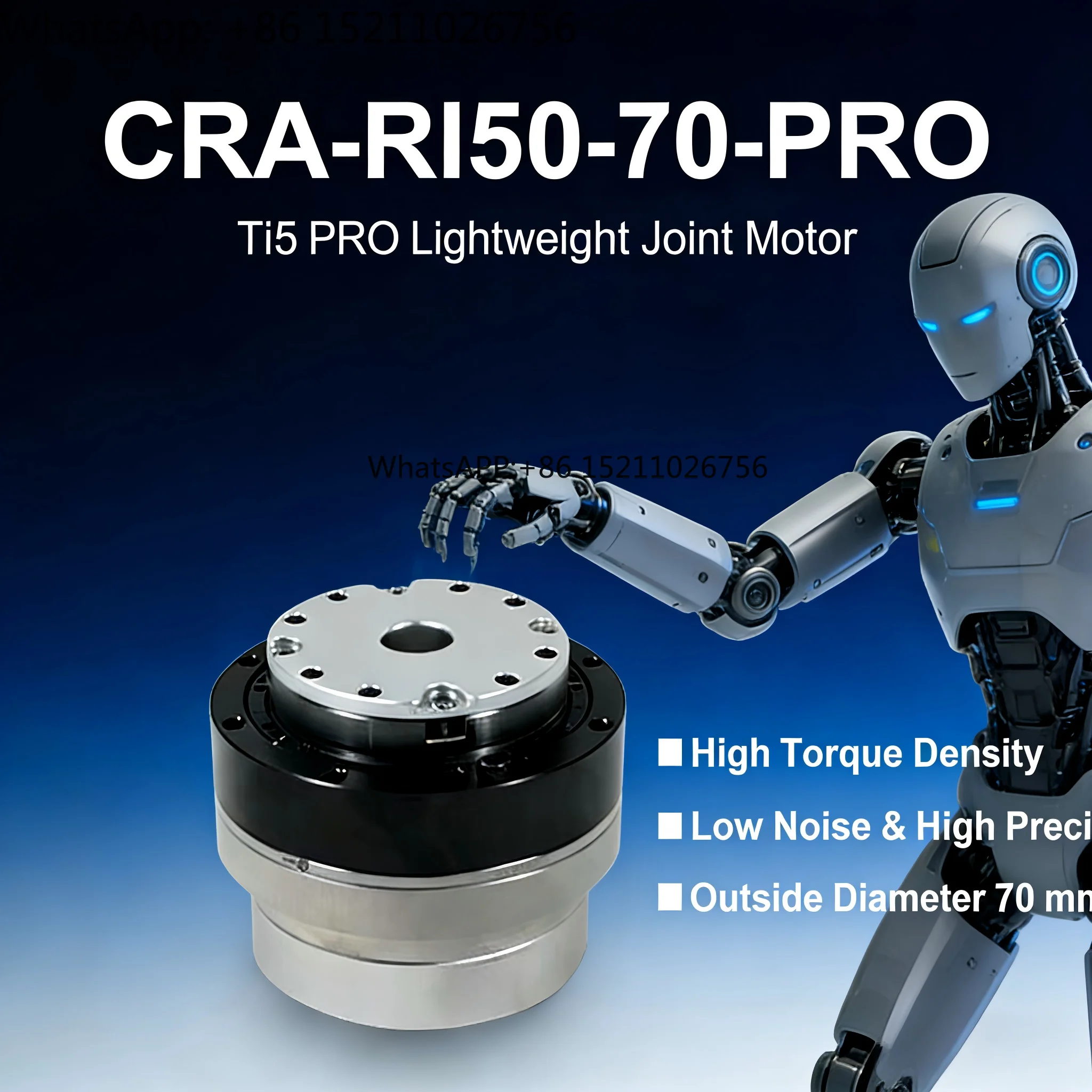 Ti5 Robot CRA-RI50-70-PRO Bldc Frameless Motor Hollow Shaft Turntable Motor Co-bot Robot Joint Module Reducer Servo Motor