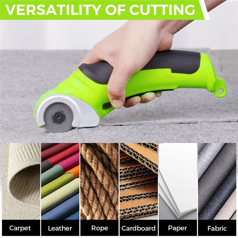 

RMWIN-Cordless Electric Fabric Scissors, Power Rotary Cutter,Cardboard Box Heavy Duty Scissor, Rechargeable Sewing Shears