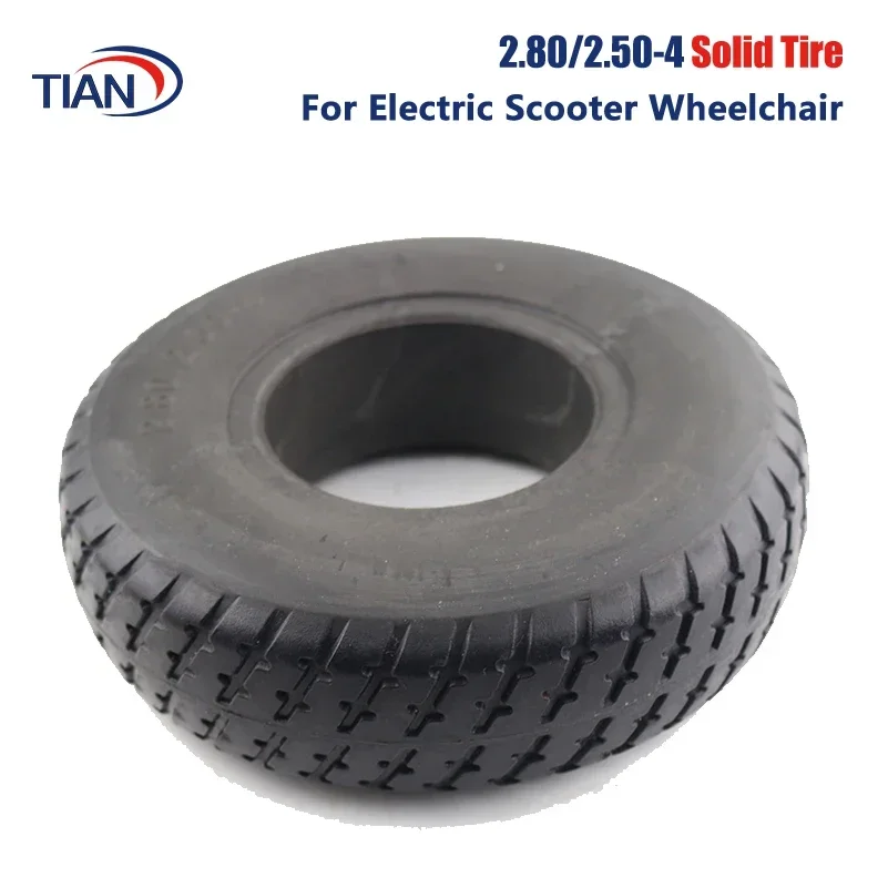 2.80/2.50-4 Without Inner Tube Tyre for Electric Scooter Trolley Trailer Wheelchair 9 Inch Elderly Mobility Scooter Solid Tire