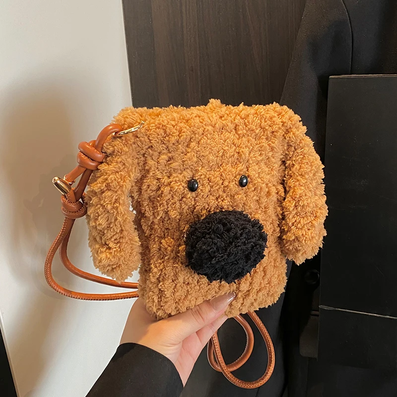 

Japanese Style Kawaii Bag Women Cute Dog Cartoon Plush Shoulder Bag for Women 2025 New Crossbody Small Phone&Purse Bag Bolsas