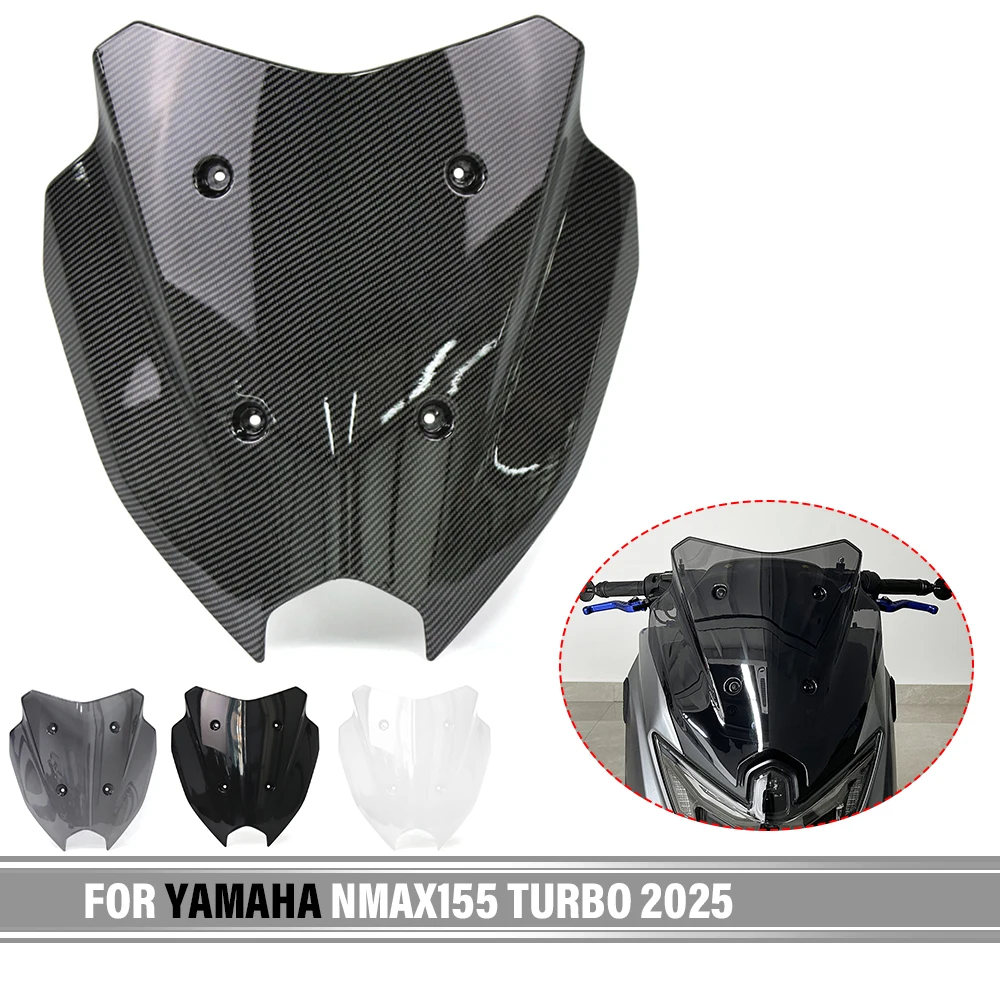 Protector Deflector de parabrisas para motocicleta, protector Deflector para Yamaha nmax155 NMAX155 TURBO 2025, pantalla deportiva, protector de viento negro