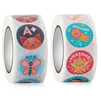 100–500 Stück 1 Zoll/2,5 cm Tier Good Job Coole Aufkleber Rolle für Umschläge Lob Belohnung Student Arbeit Etikett Briefpapier Siegeletikett