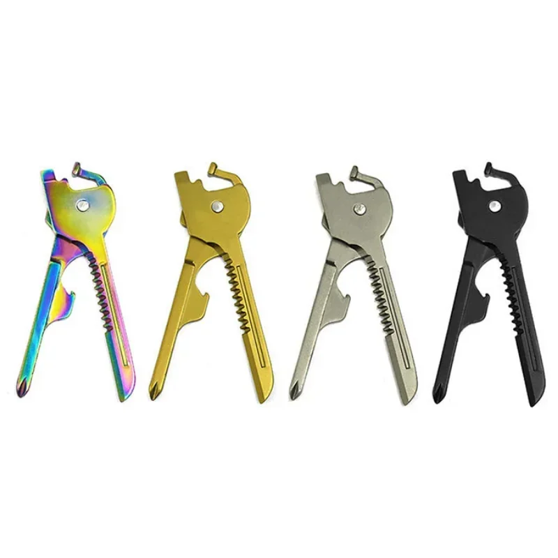 Key Shape Ring Pocket Opener Screwdriver Keychain Kit Tool Survive Multi Utility Tactical Multipurpose Knife