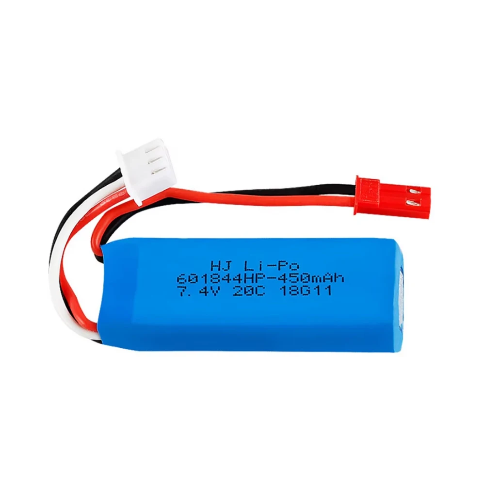1 TO 5Pcs Lipo 20C 450mAh 7.4V Battery for WLtoys K999 K989 K969 P929 P939 RC Car Battery 601844 with JST Plug Brand NEW