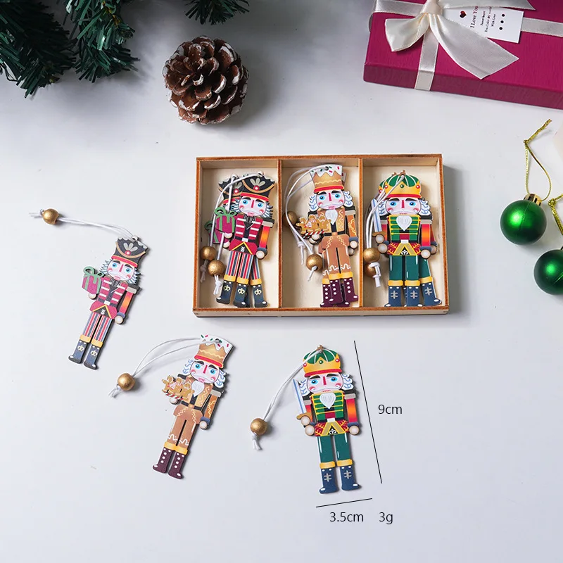 Brand New Wooden Christmas Nutcracker Soldier Pendants 2024 Christmas Tree Ornaments Navidad Natal Xmas Gift Happy New Year 2025