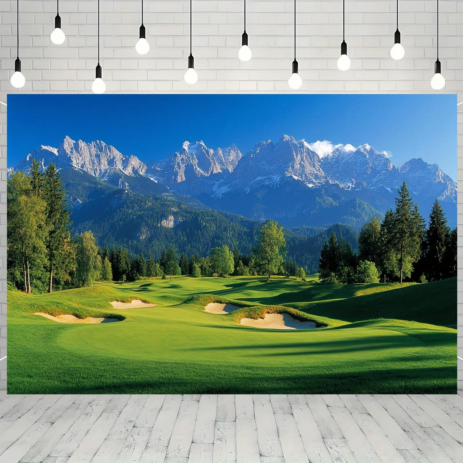 1 Stück Golfplatz-Banner aus Polyester mit Rückwand – multifunktionale Heimdekoration, Hochzeit, Geburtstag, Jubiläum