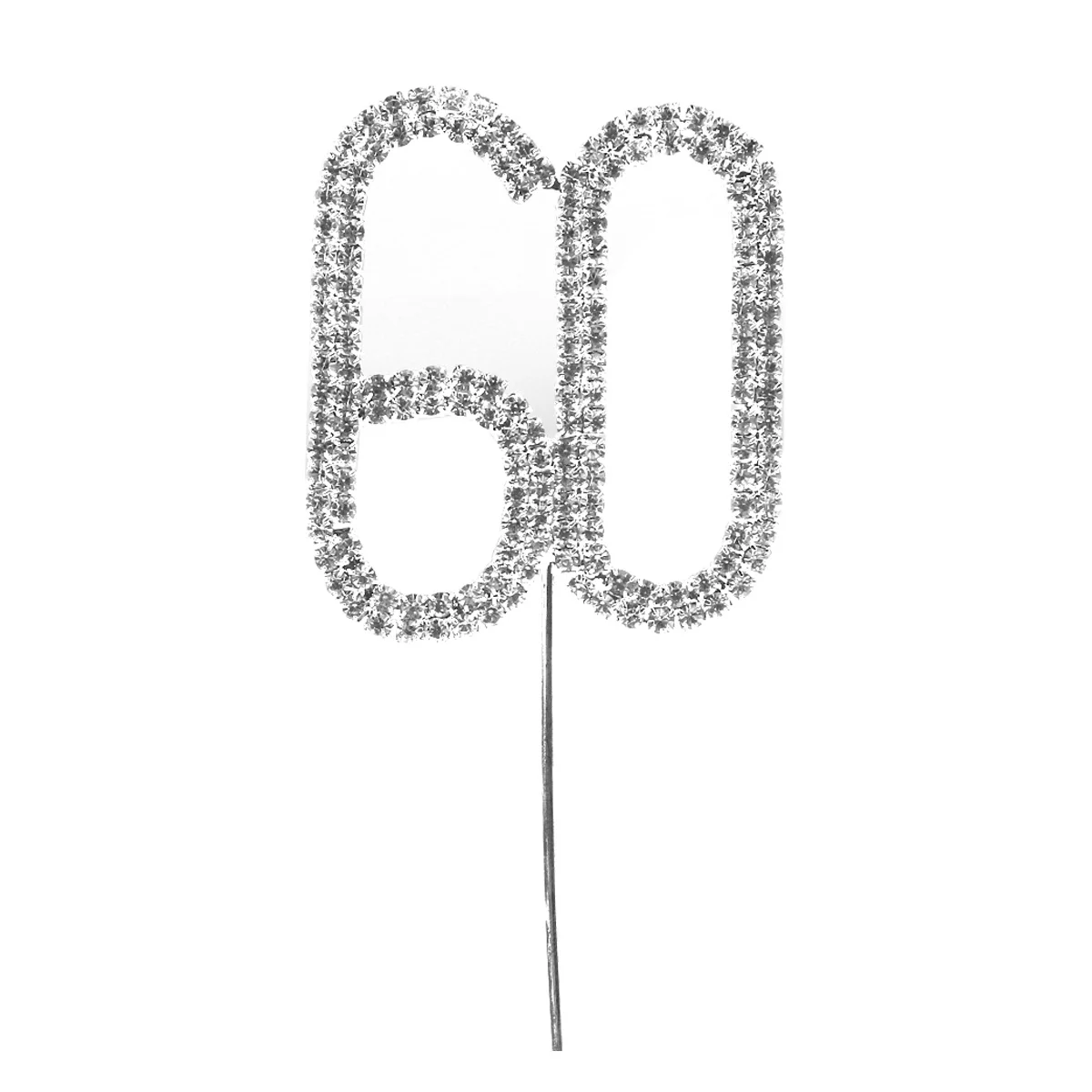 

Silver Rhinestone Cake Topper 124cm Tall 7cm Stick 45x5cm Pattern Size Ideal for Parties Banquets