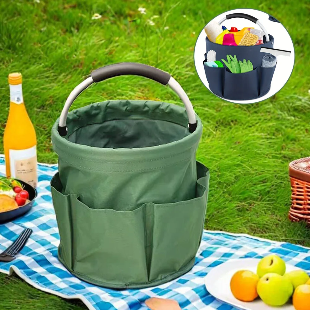 

Сумка для инструментов 17 л, органайзер для садовых инструментов, складная корзина для хранения инструментов, сумка для хранения на открытом воздухе и на пляже