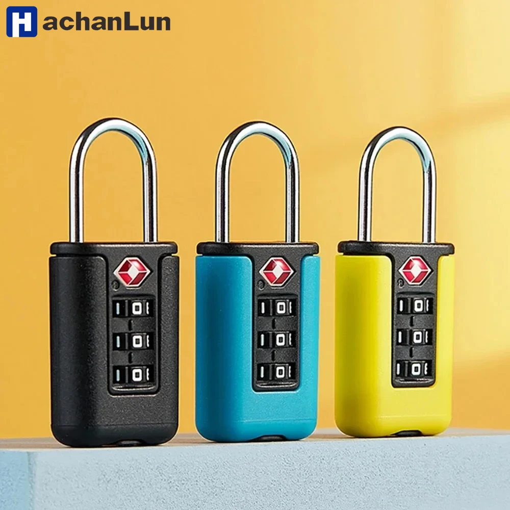 

Customs Code Lock for Travel Luggage Changeable Password Black Lock Contrast Design Padlock 3 Digit Combination Lock