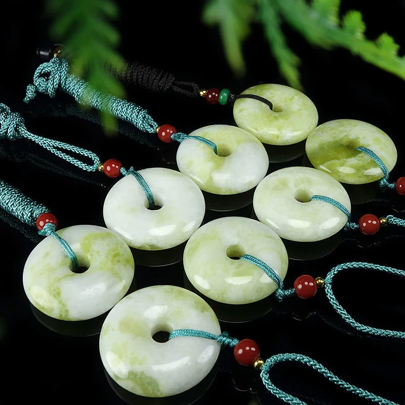 Lantian Jade Ping An Buckle Pendant Lantian Floating Flower Jade Buckle Men's and Women's Lovers