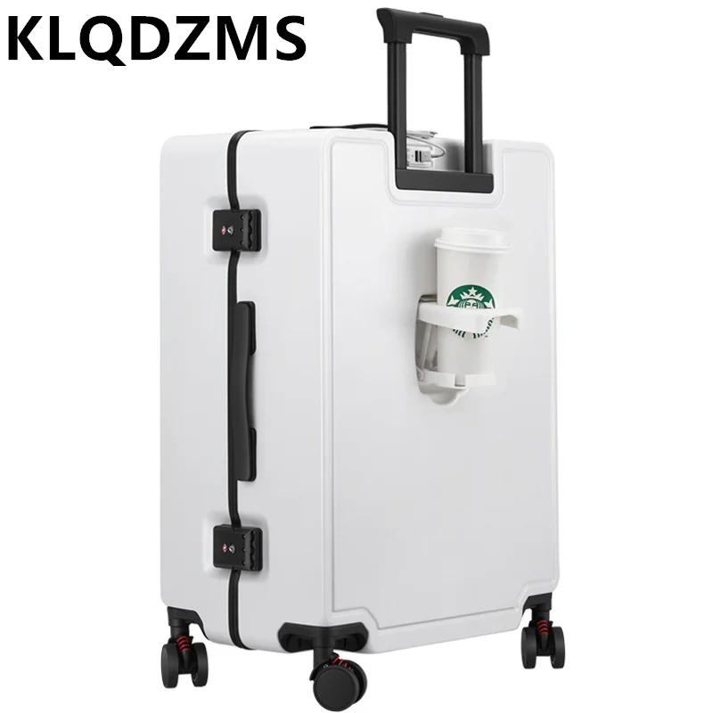 Klqdzms 20 "24" Polegada novos homens e mulheres multi-funcional universal trole bagagem com quadro de alumínio portátil embarque mala