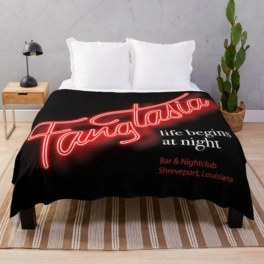 

Fangtasia Nightclub Merch (True Blood) Throw Blanket Flannel Designers Soft Big Blankets