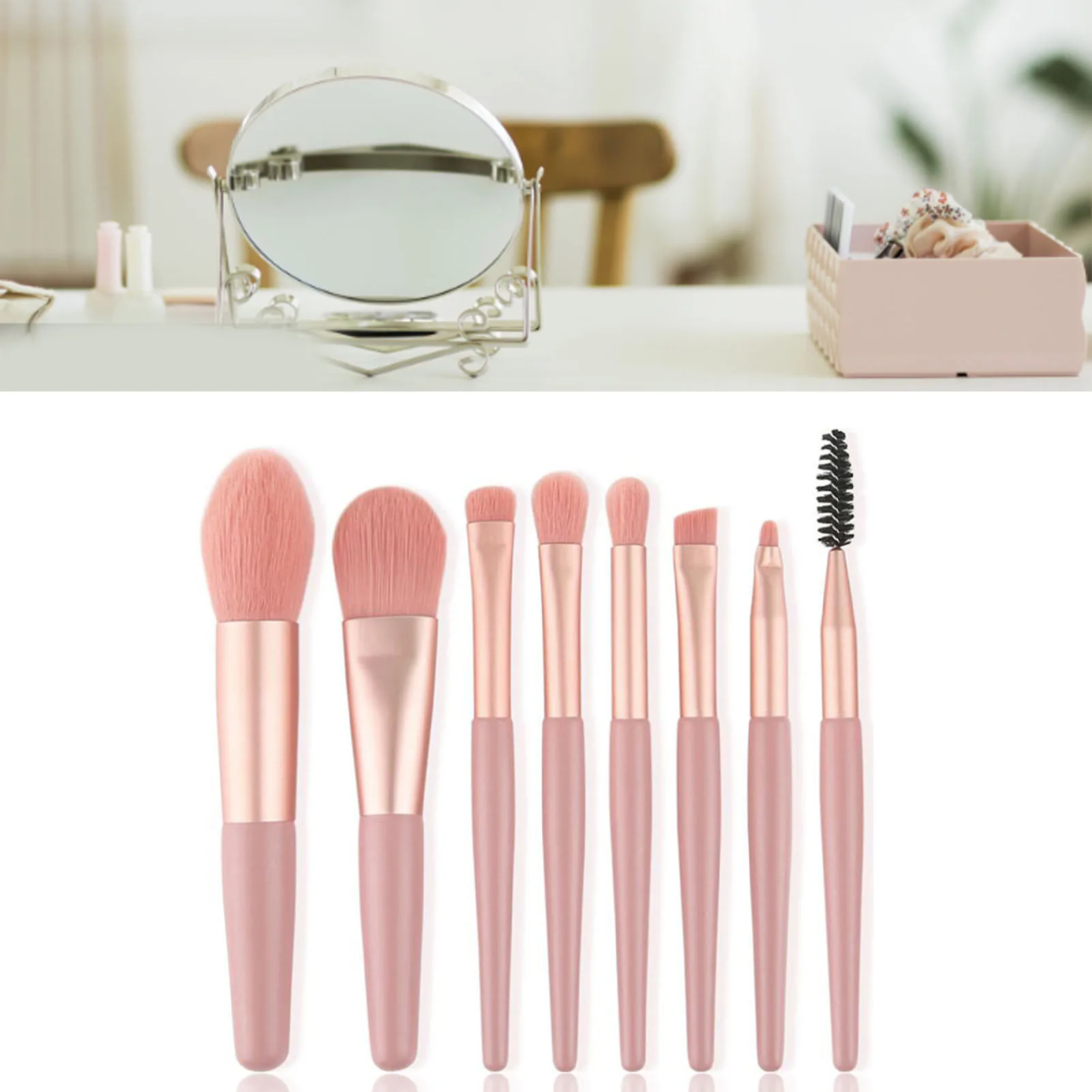 8-delige make-upborstelset Make-up concealerborstel Blush Losse poederborstel Oogschaduw Markeerstift Foundation Brush Beauty Tools