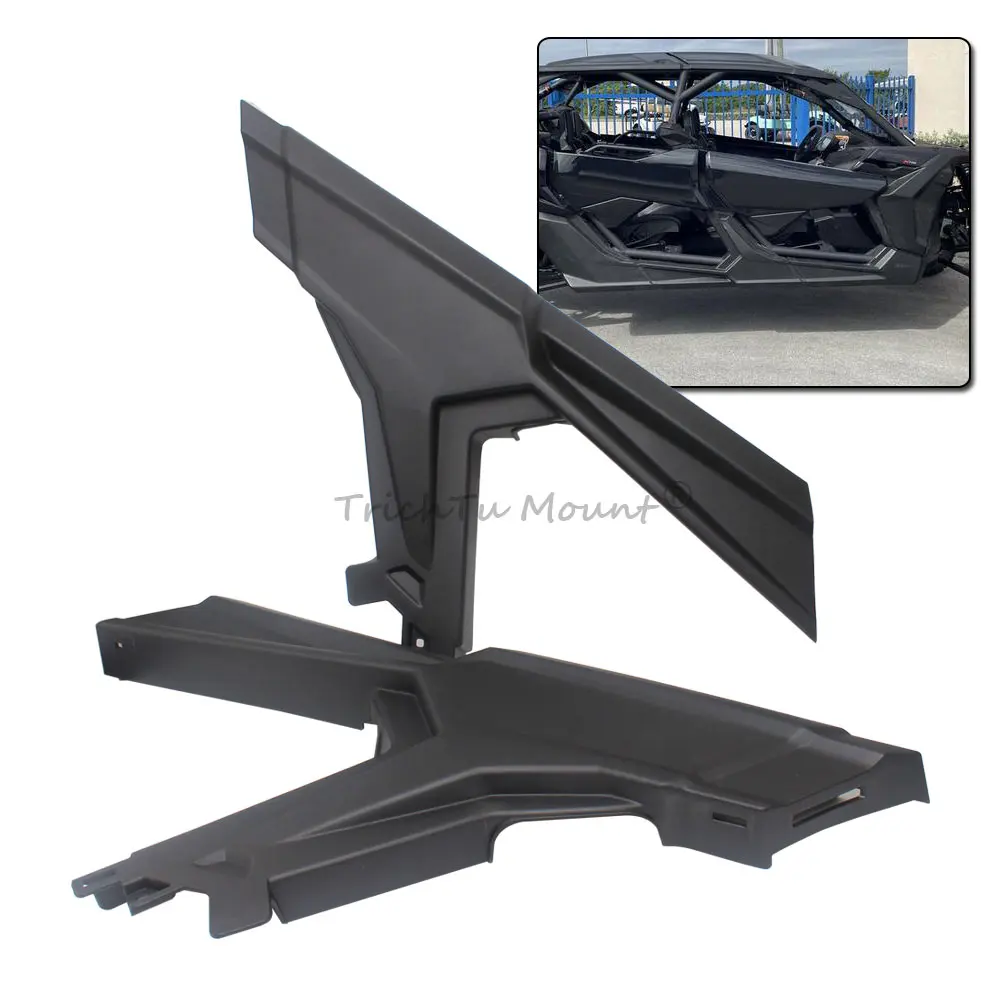 UTV Accessories Left & Right Front Central Lateral Panels Matte Black ABS Plastic For Can-Am Maverick X3 Max 4 Seaters 2017-2023