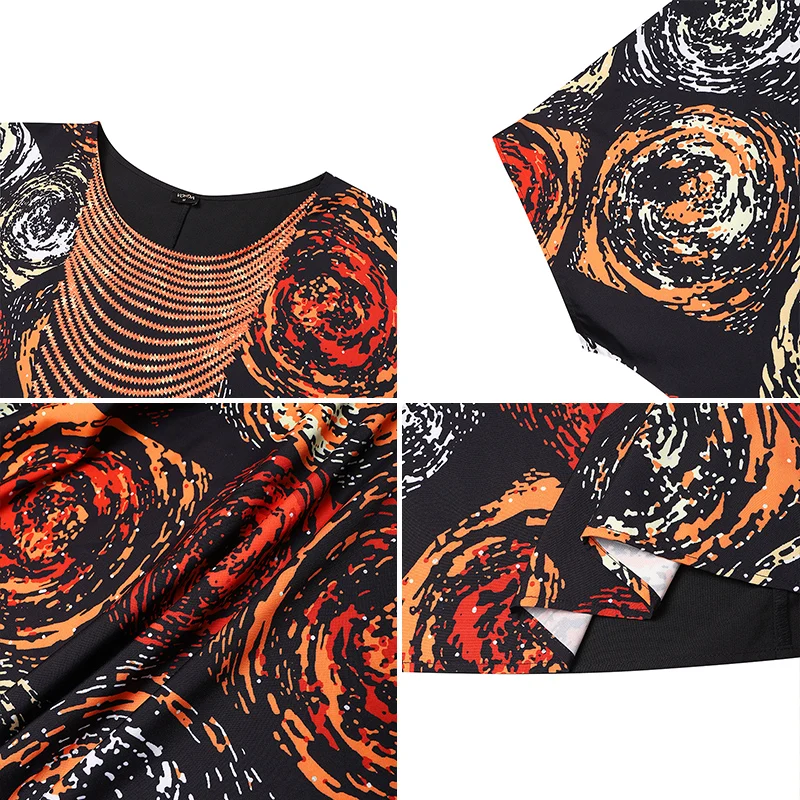 VONDA – robe longue de soirée imprimée pour femmes, style bohème, décontractée, manches 2023, imprimé floral, élégante, sans pompon, 3/4