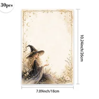 30 Sheets, B5, Star And Moon Witch-themed Writing Paper With Glasses, Lined, Unglued, Perfect For Notebooks, Memos, And Stickers 2