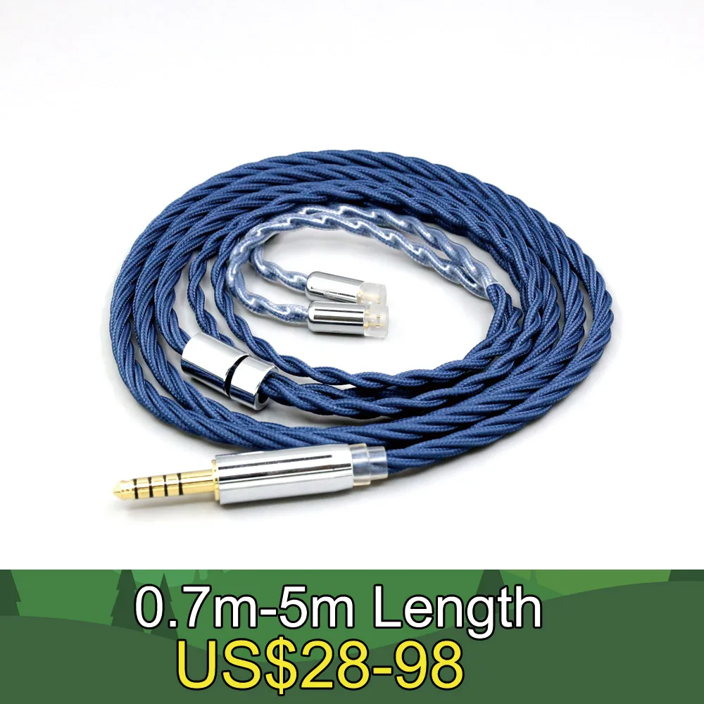 

99% Pure Silver OCC Graphene Alloy Full Sleeved Earphone Cable For Sennheiser IE8 IE8i IE80 IE80s Metal Pin LN008623