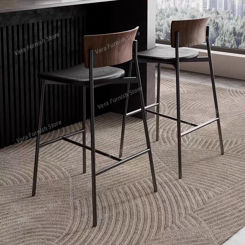 

Kitchen Design Bar Chair Decorative Wood Metal Luxury Nordic Bar Chair Office Modern Upholstered Sillas De Comedor Furniture