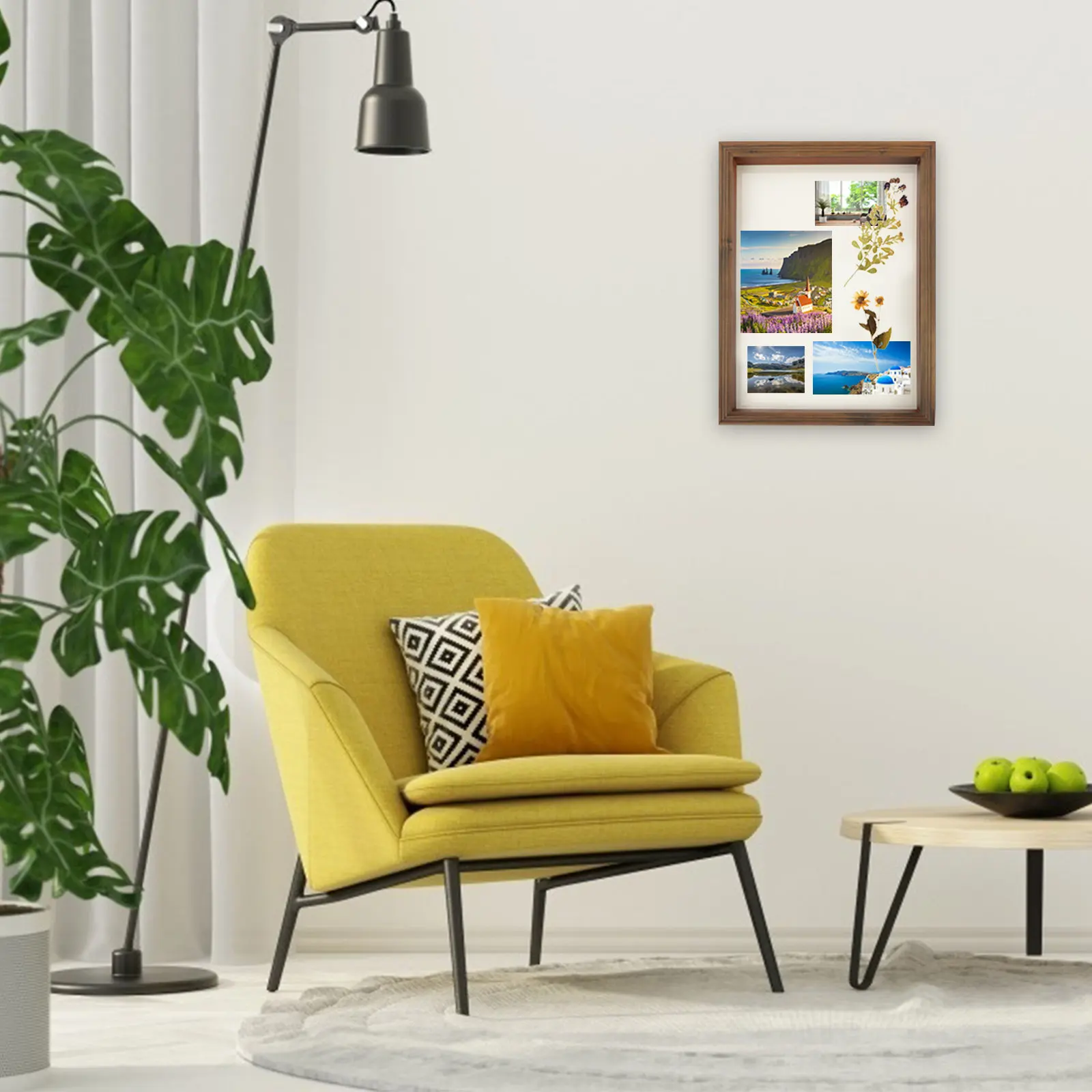 

A3 Shadow Box Frame Photo Display Case Rustic Keepsake Dried Flower Memory Decor for Home Wall Art Craft Shadow Box