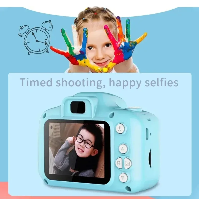 Câmera infantil esportiva de alta definição para tirar fotos e vídeos, câmera infantil polaroid presente brinquedo de desenho animado