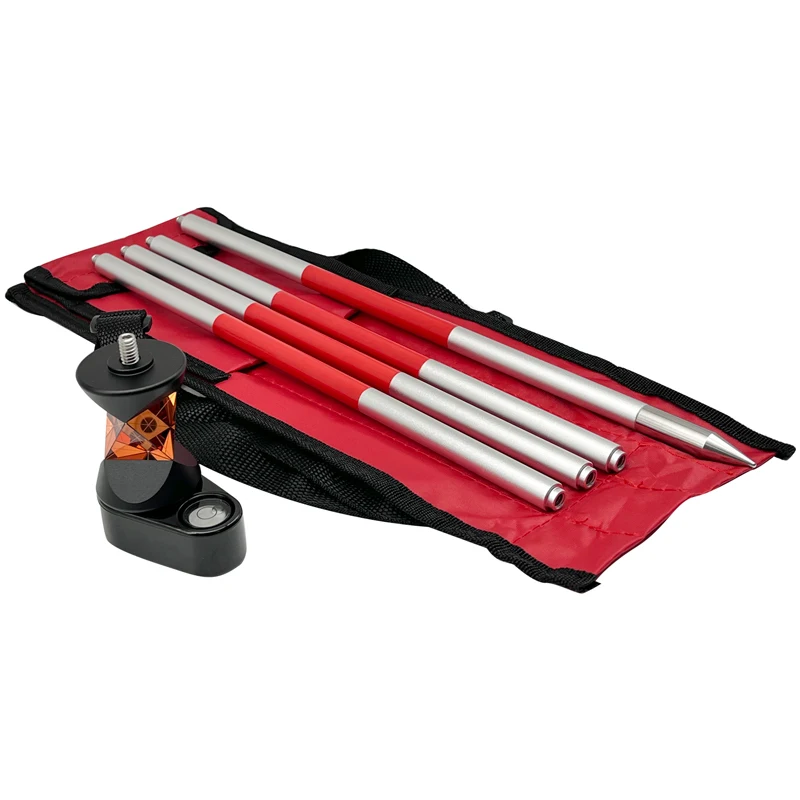 

New Mini 360 Degree Prism for Leica Total Station Replace GRZ101 Mini Prism Survey + 4 Poles With Soft Bag + A Bubble