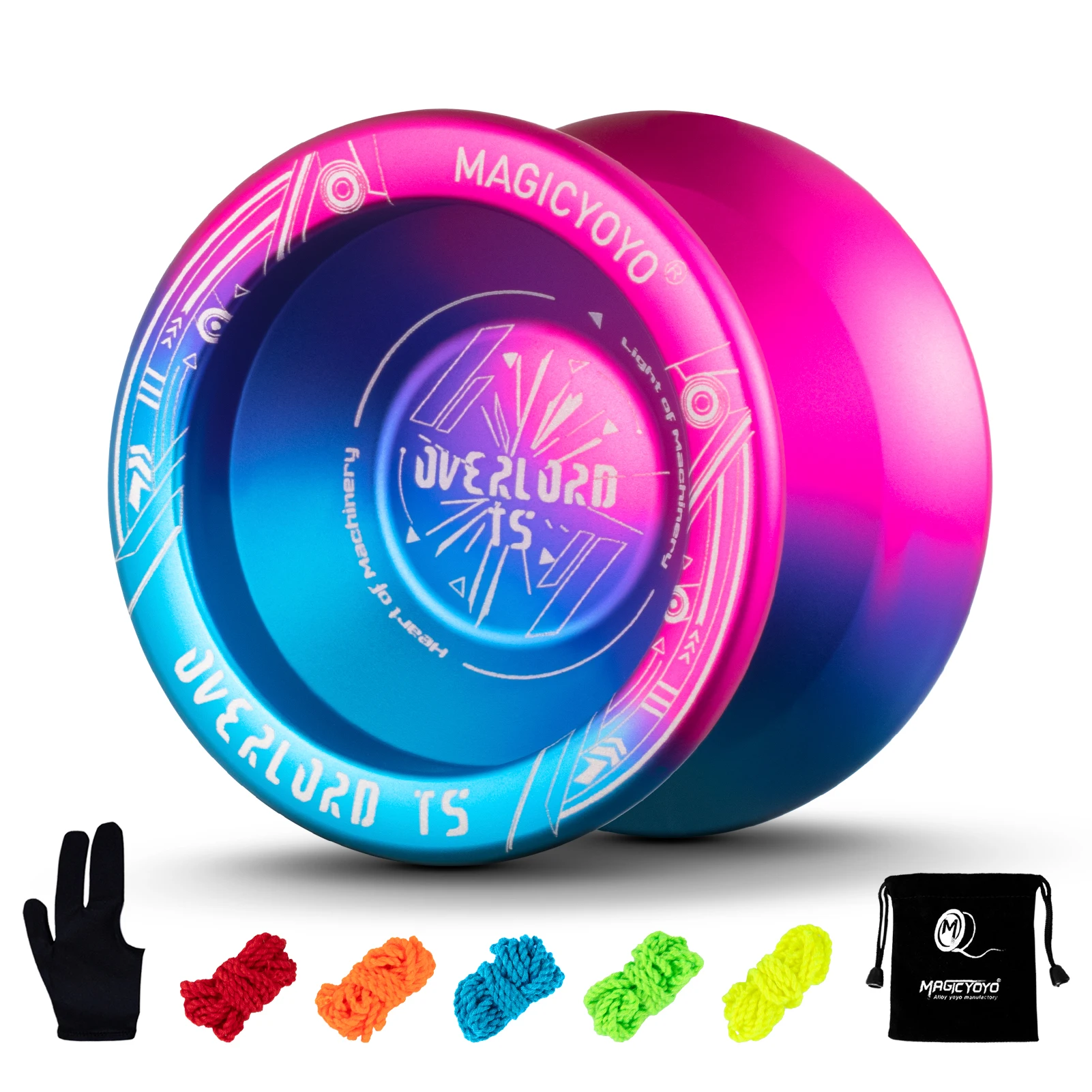 MAGICYOYO T5 OVERLORD Unresponsive Yoyo, Aluminum Alloy Metal Professional Yoyo,Bonus - 5 Strings, Yo-Yo Bag, Glove