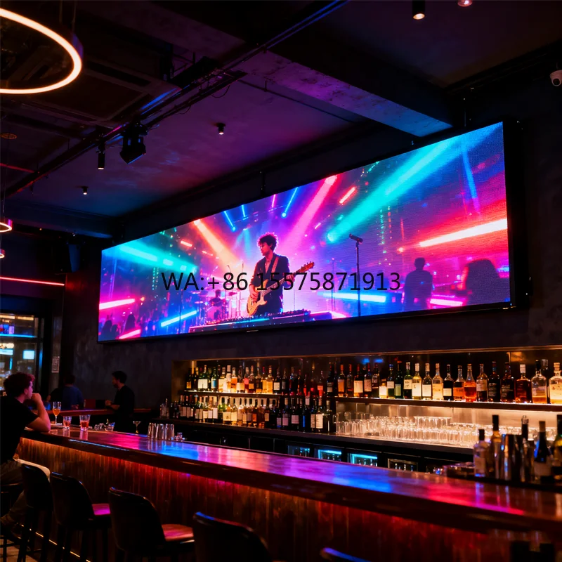 Large Tv Sports bar Wall Led Screen Indoor Full-color 4k hd Fine Pitch P1.2 P1.8 P1.56 Led Display Indoor