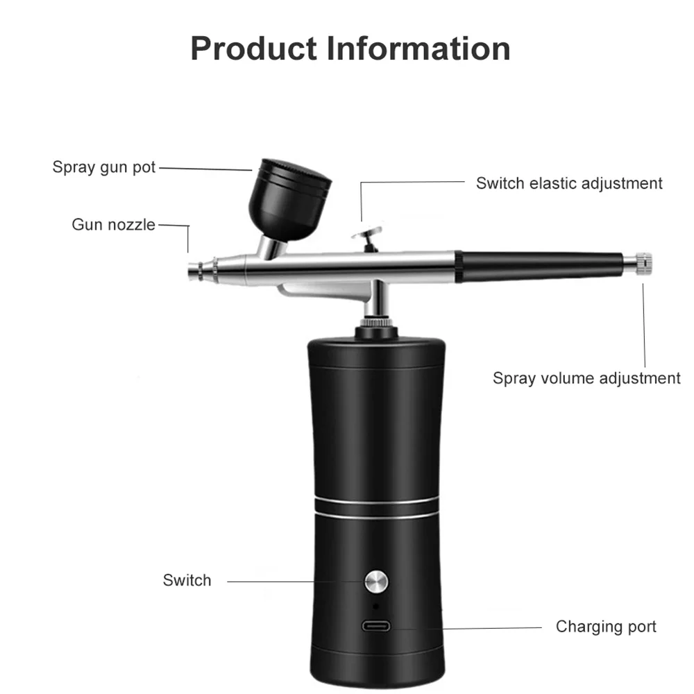 High Pressure Nano Hydration Oxygen Injection Instrument Handheld Facial Spray Gun Essence Introduction Home Atomizer Instrument image 5