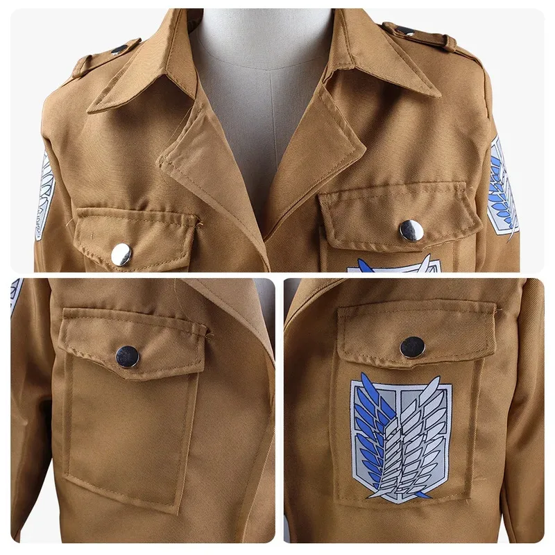 ❤❤2025 Anime Levi Mikasa Ackerman Eren Jaeger Outfits Hange Zoe Cosplay Costume AOT Full New ★☆