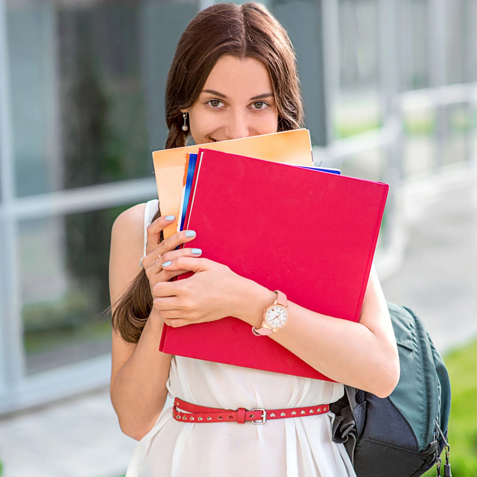 ساعة ليلية توهج كارتونية قابلة للتعديل تناظرية كوارتز للنساء ساعة ديكور للسيدات