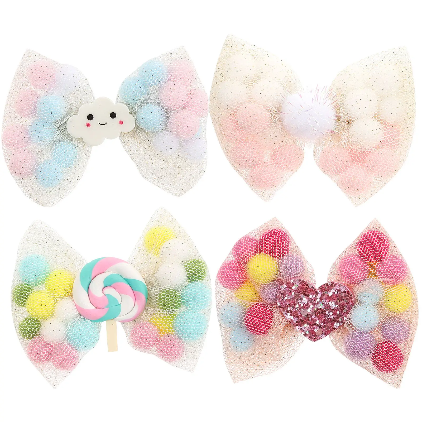 

4Pcs Butterfly Knot Hair Clip Easter Style Hairpins for Kids Comfortable Festive Wear Lovely Gift Idea Party Accessory