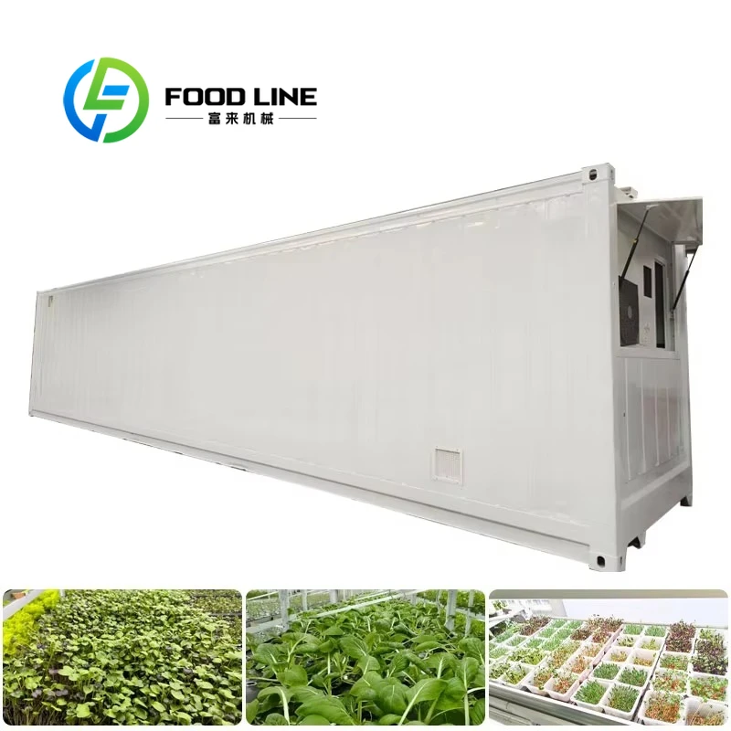 Large Indoor 40HQ Shipping Container Farm Hydroponic Vertical Vegetables Growing Machine with Intelligent Controller