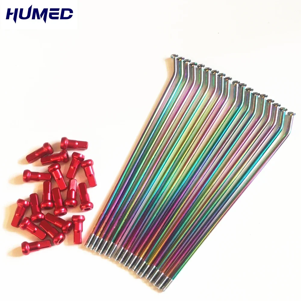 36pcs/lot  Motorcycle wheels spokes rainbow Diameter 4.0×170/175/180/190/195mm 45#Steel  Off-road Pit Dirt Bike spokes Part