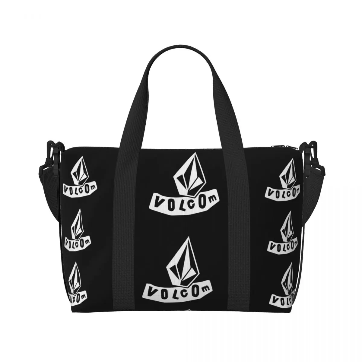 Custom Large Volcoms Logo Tote Bag Women Shopping Shoulder Gym Beach Travel Bag