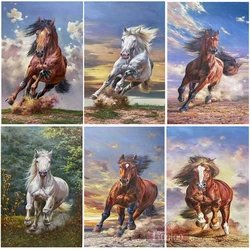 Nuovo arrivo pittura diamante animale punto croce 5D cavallo immagine quadrato rotondo strass mosaico fai da te senza cornice decorativo murale