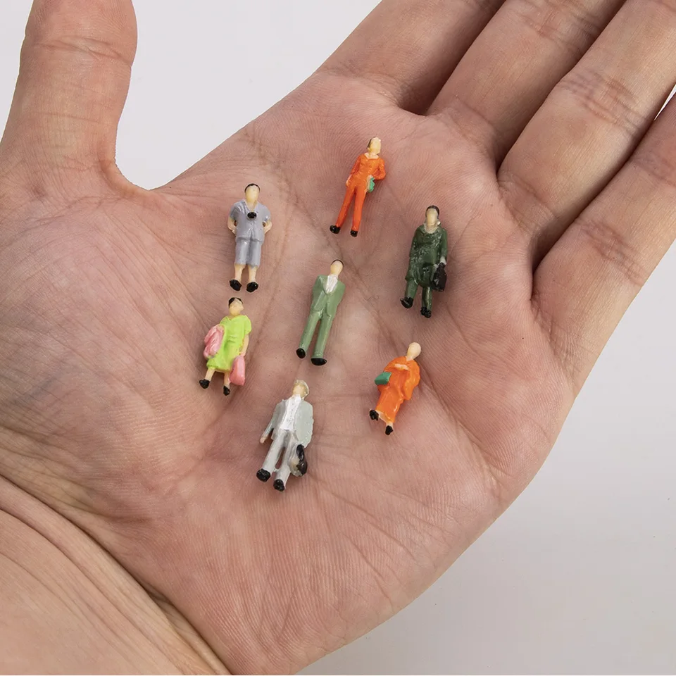 Lot 300 Figurines Peintes Échelle HO 1/87 – Passagers Train Miniature – 21-22 Mm – ABS – Pour Diorama Et Maquette