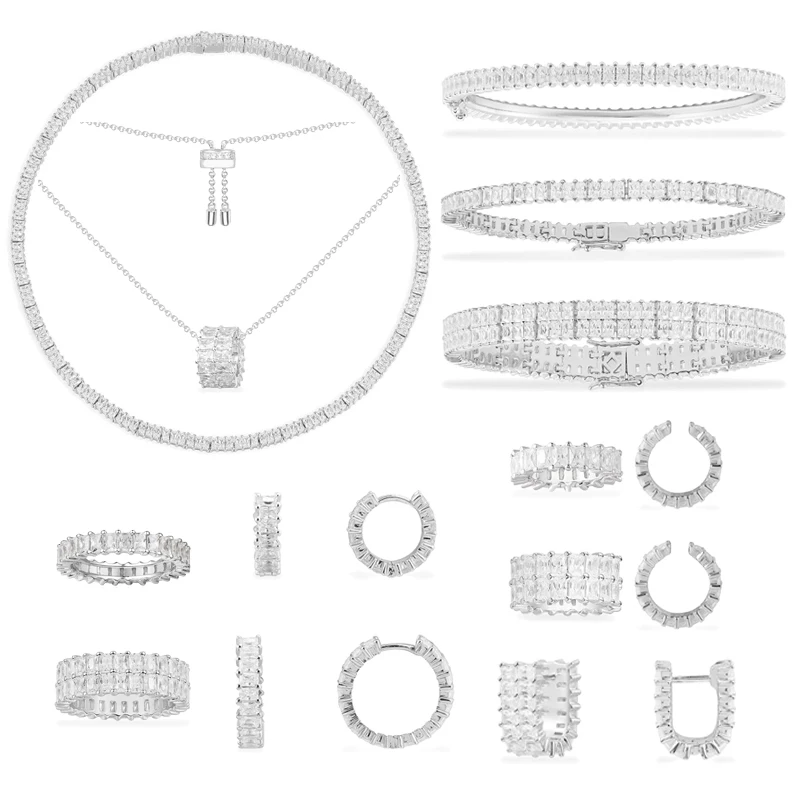 

Eomm S925 Sterling Silver Rectangular Circular Geometric Shape Ring Earrings Bracelet Necklace Women Classic Style Party Jewelry