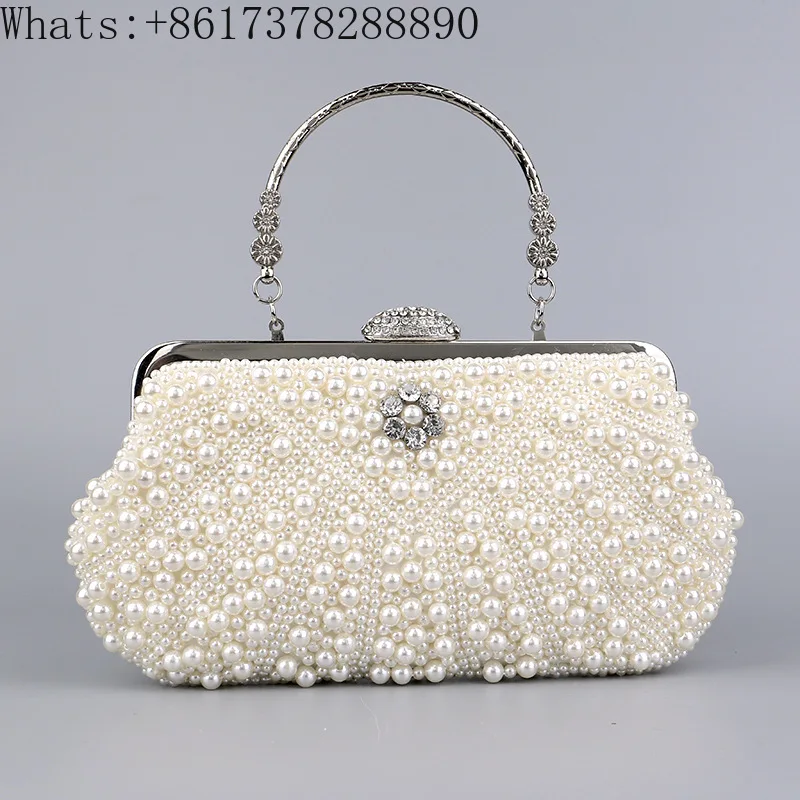 

Pearl cheongsam bag wedding bride bag socialite handbag clutch bag slung.