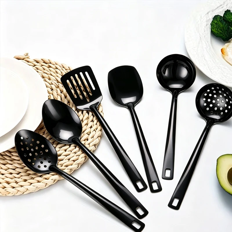 6pcs household square handle public service tableware set, stainless steel banquet service utensils