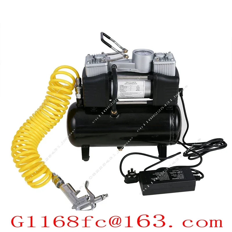 12V220V 2.5 4L Small Air Compressor Oil-free Silent Air Pump Mini Car Tire Inflator Pump Air Reservoir for Car  Portable