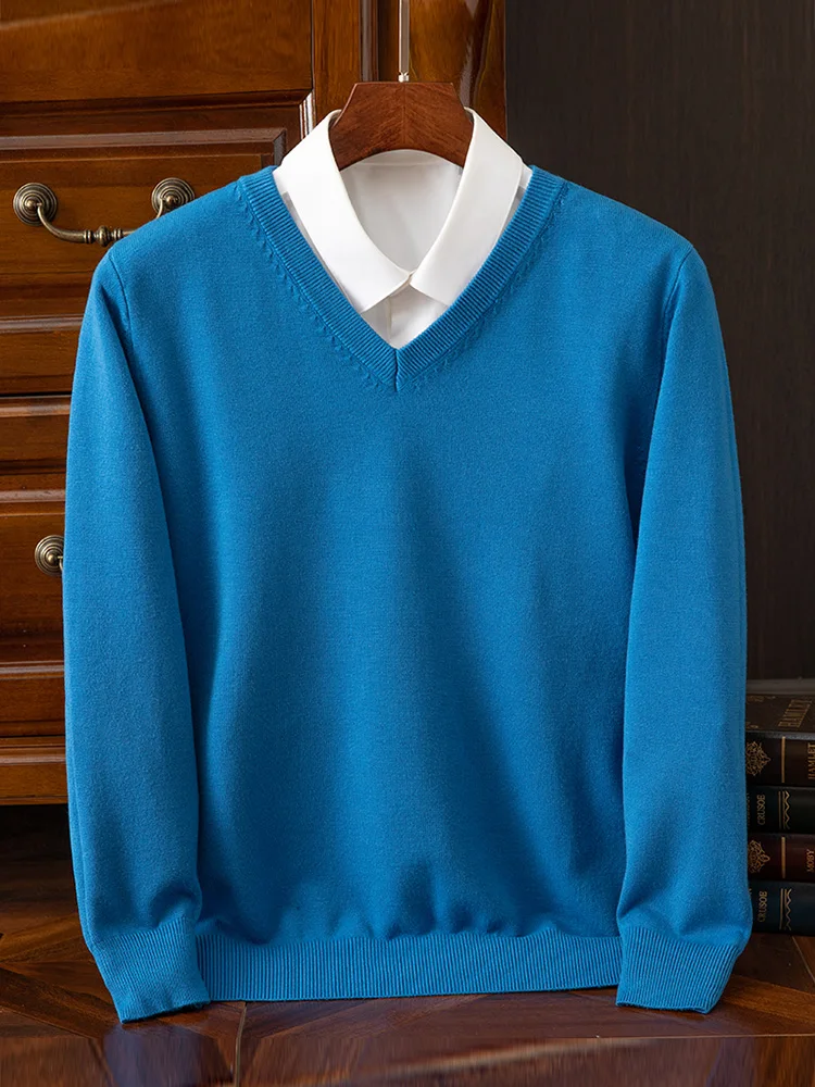 Choice Men's Long-sleeved Sweatshirts Smart Casual Business T-shirts Male Solid Color Pullover Basic Knitwear Pullover Tops