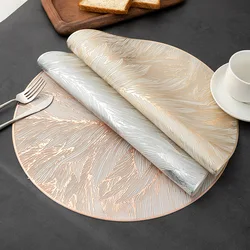 1PCS 38cm Round Placemat,Waterproof oilproof insulated table mat,Hotel anti-slip decorative coasters