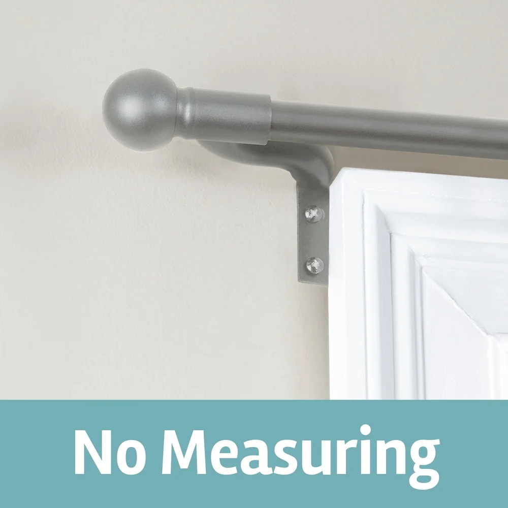 Adjustable Wall Mount Café Window Curtain Rod 48 to 120 Inch Easy Install Brushed Nickel Decorative Rod Perfect Leveling System