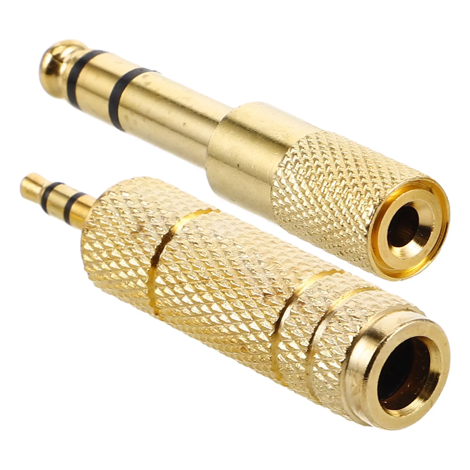 2Pcs Adapter Gold Plated 3.5mm to 6.5mm Converter Headphones Microphone Guitar Piano Adapter for Headphones