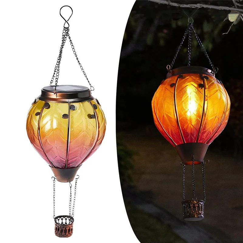 

Outdoor Lanterns Hot Air Balloon Solar Lantern With Candle Holder For Outdoor Garden Decor,Hanging Solar Lights Outdoor