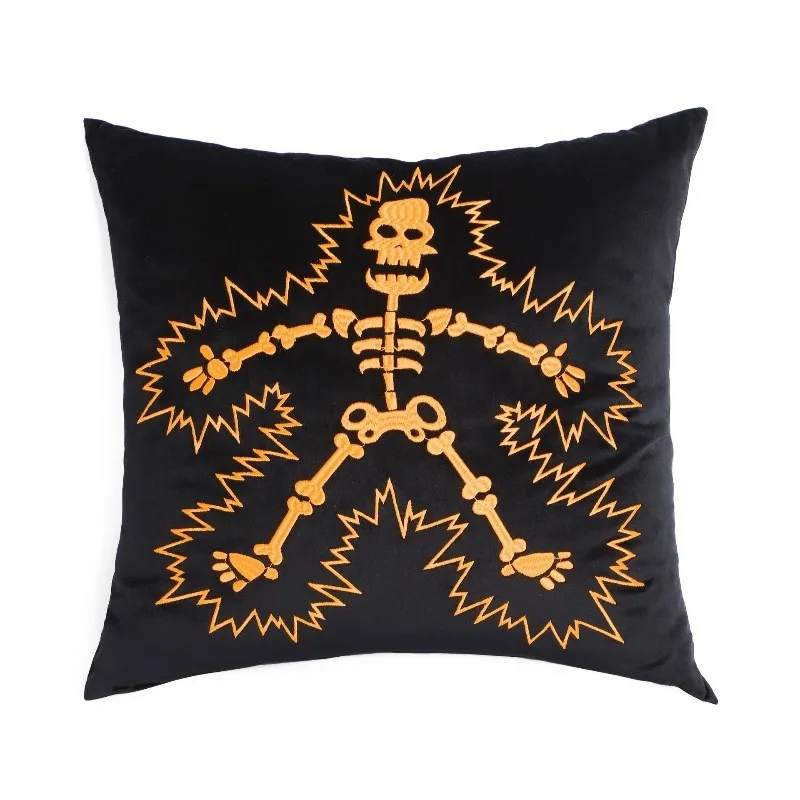 توهج الظلام هالوين وسادة غطاء المطرزة مضيئة كيس وسادة جاك يا فانوس ديكور هدية حفلة المنزل مخيف مخيف متوهجة #6