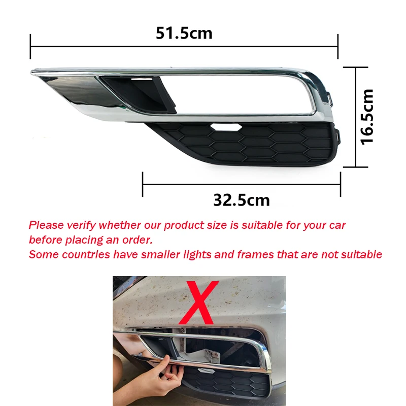 For Honda CRV CR-V 2015 2016 Front Bumper Fog Light Daytime Running Lamp Frame Trim Cover Hood Foglight Foglamp