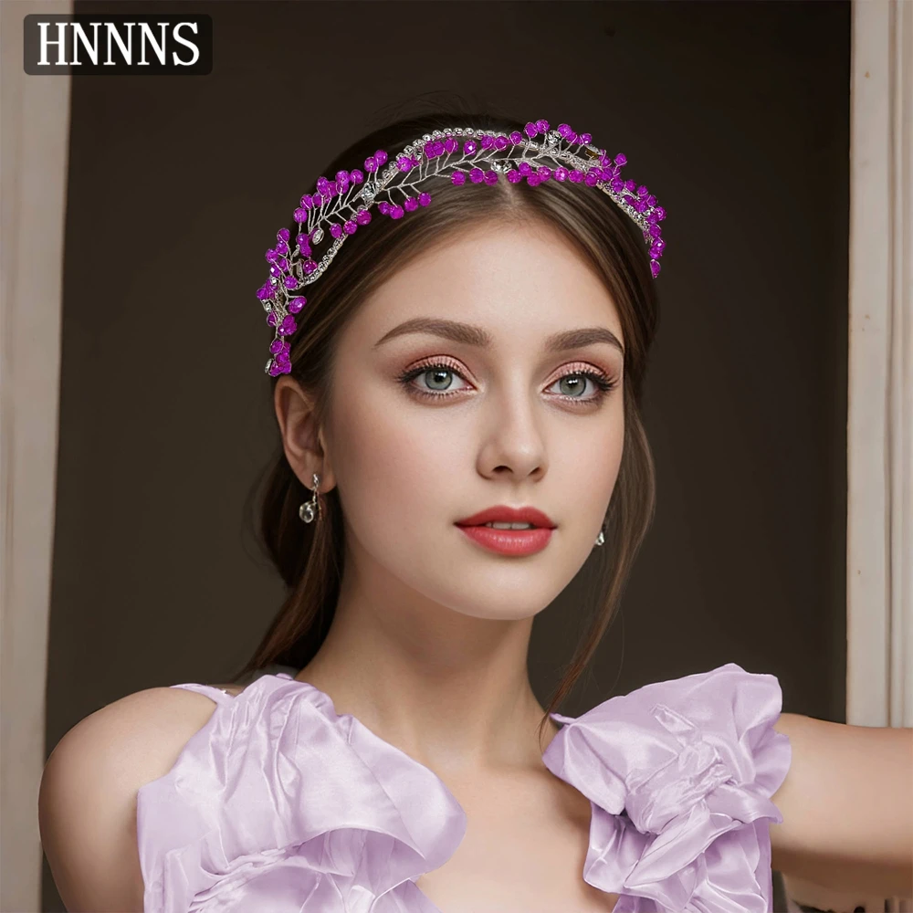 

TOPQUEEN Gentle Bridal Wedding Water Drill Headband Hand Woven Beautiful Ladies Banquet Dancing Party Hair Accessories YXA164