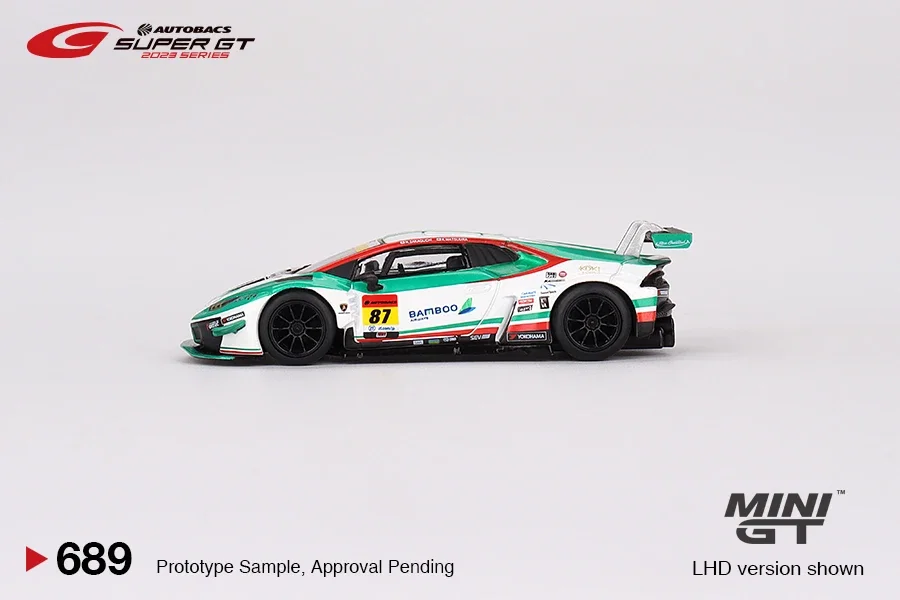 Minigt 1:64 Lamborghini Huracán Gt3 Evo2 #87 MGT00689-L Auto Legering Speelgoed Motorvoertuig Diecast Metalen Model Voor Kinderen