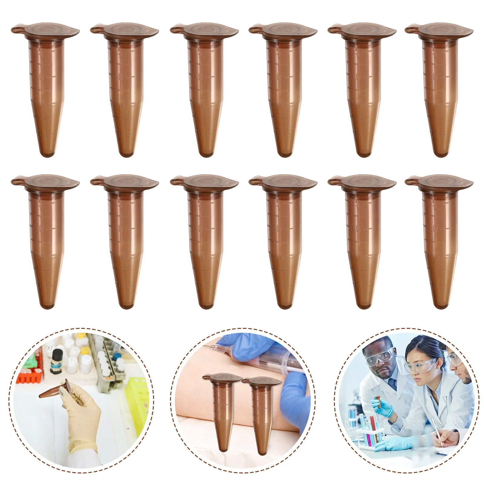 

500 Pcs Tube Centrifugal Vials Tubes Miniature Test Pp Conical Microcentrifuge
